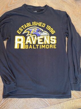 Black Long Sleeve Tee with Yellow Graphic